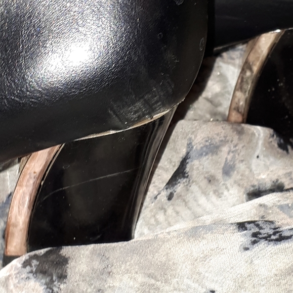 Black pleather, mirror heels - Picture 5 of 6